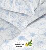 Monkler White & Lavender 100% Cotton Floral King Size Bedsheet with 2 Pillow Covers